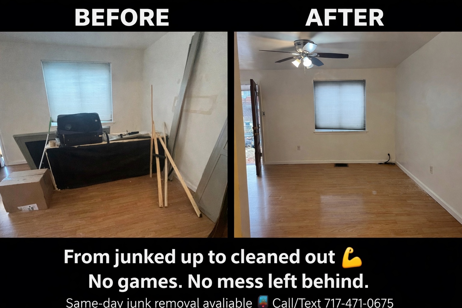 Room project unwanted items were removed